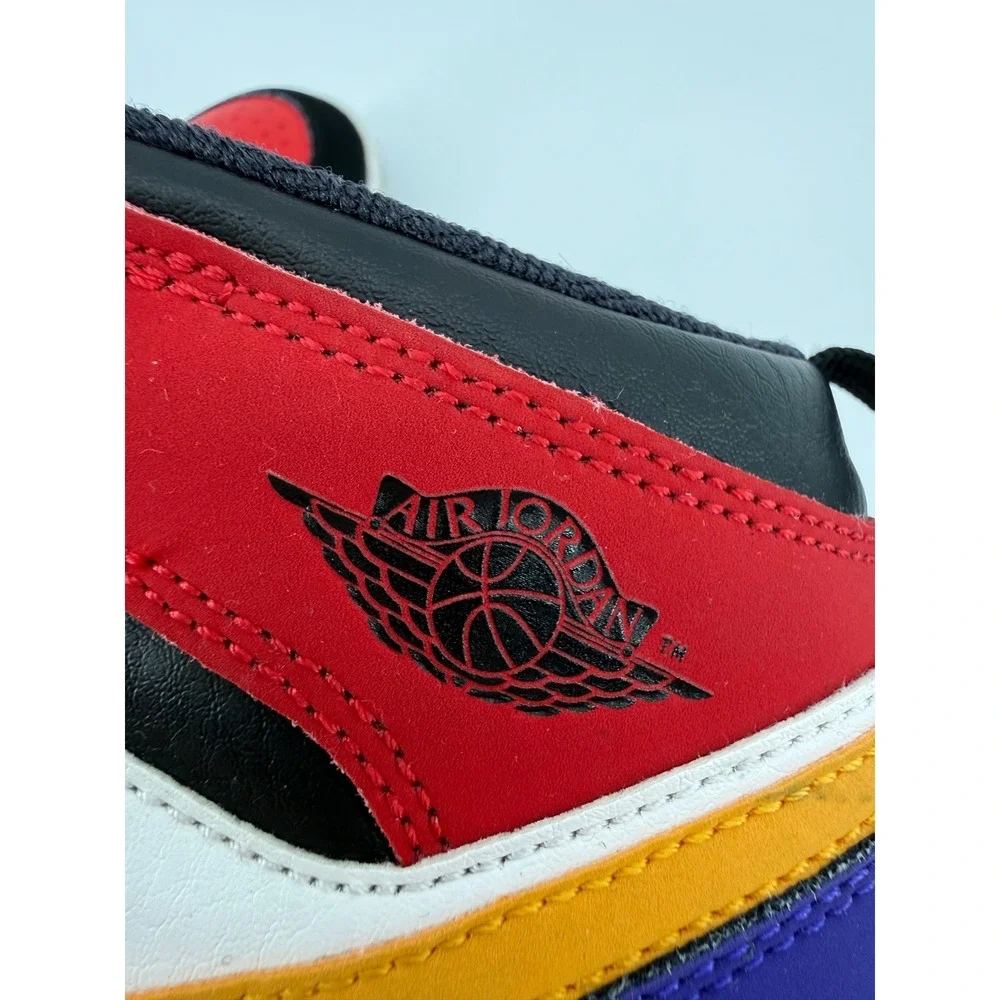 Jordan 1 Mid Multi-Color Kids Sneakers Red Blue Green Yellow 640734-125 Size 3Y